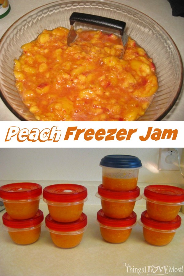 Peach Freezer Jam | thethingsilovemost.com