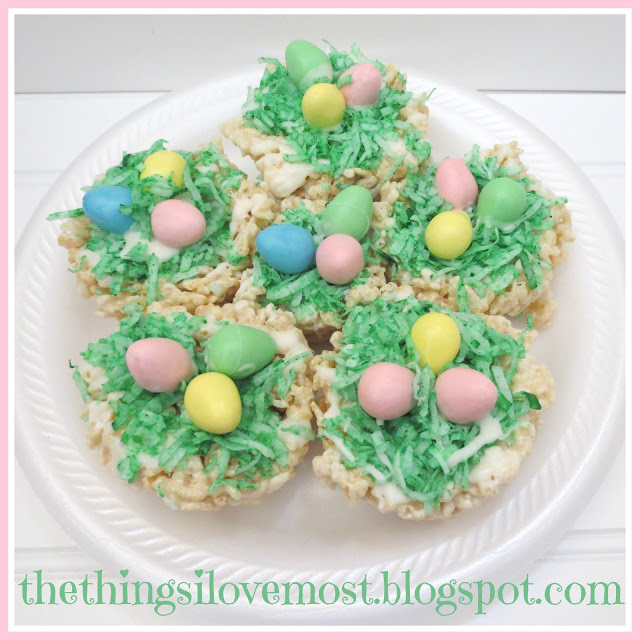 Easter Nest Rice Krispie Treats | The Things I Love Most