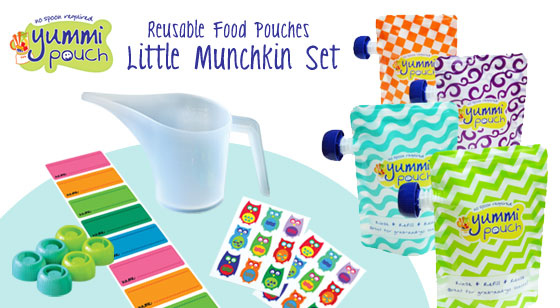 Yummi Pouch reusable food pouches little munchkin set giveaway