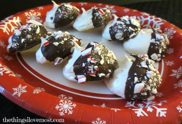 Chocolate Peppermint Meringue Cookies