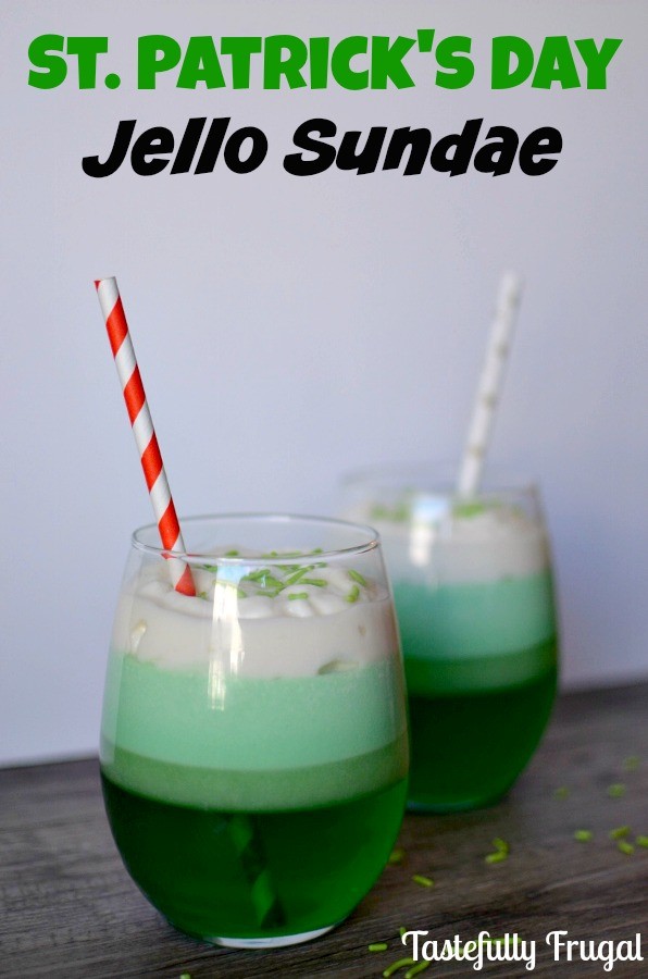 St. Patrick's Day Jello Sundae - Tastefully Frugal | The Things I Love Most