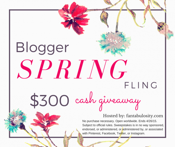 Blogger Spring Fling $300 Cash Giveaway, fantabulosity.com