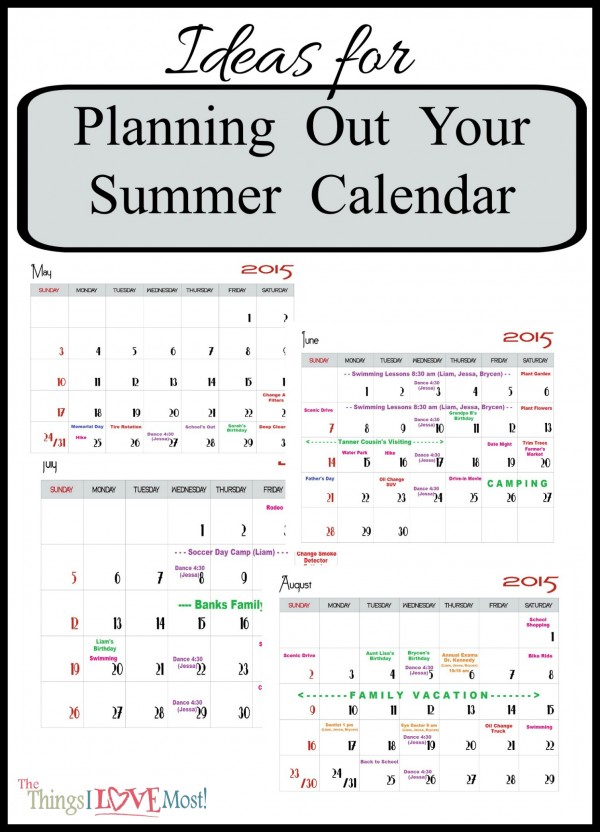 Planning Out Your Summer Calendar 