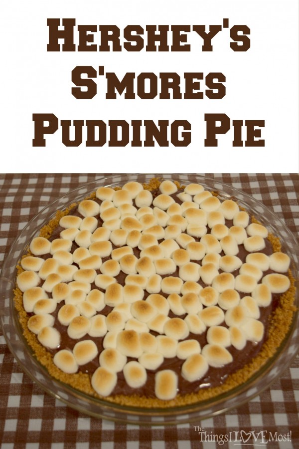 Hershey's S'mores Pudding Pie  | TheThingsILoveMost.com