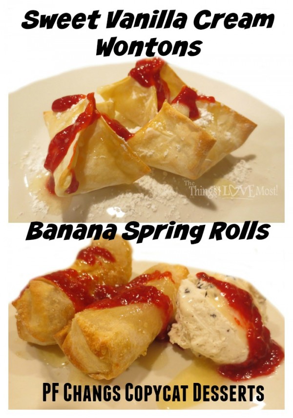 PF Changs Copycat Desserts - Banana Spring Rolls & Sweet Vanilla Cream Wontons using an AIR FRYER