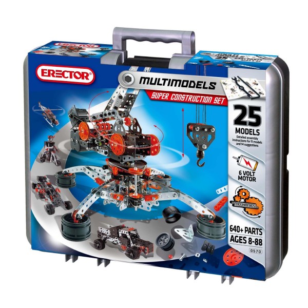 Meccano-Erector - Super Construction Set, 25 Models, 640+ Parts