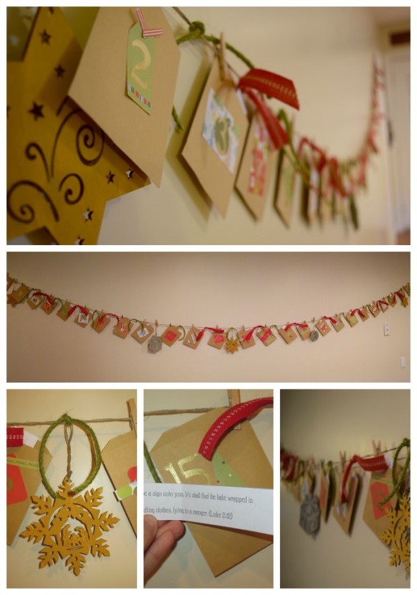 Christmas Advent Calendar Garland  The Things I Love Most