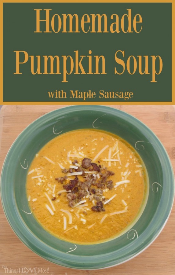 Homemade Pumpkin Soup with Maple Sausage