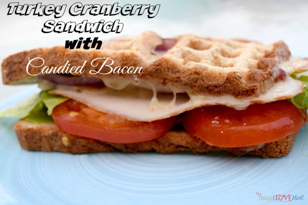 Turkey Cranberry Sandwich with Candied bacon