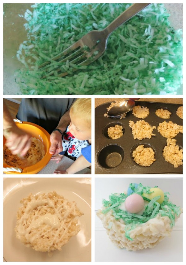 Easter Rice Krispie Treat Nests