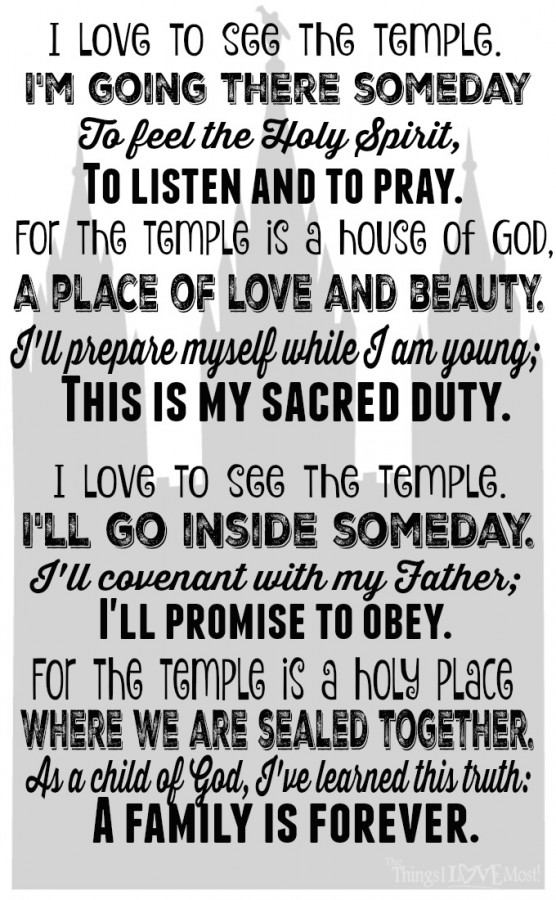 I Love to See the Temple Printable & #21DayTempleChallenge