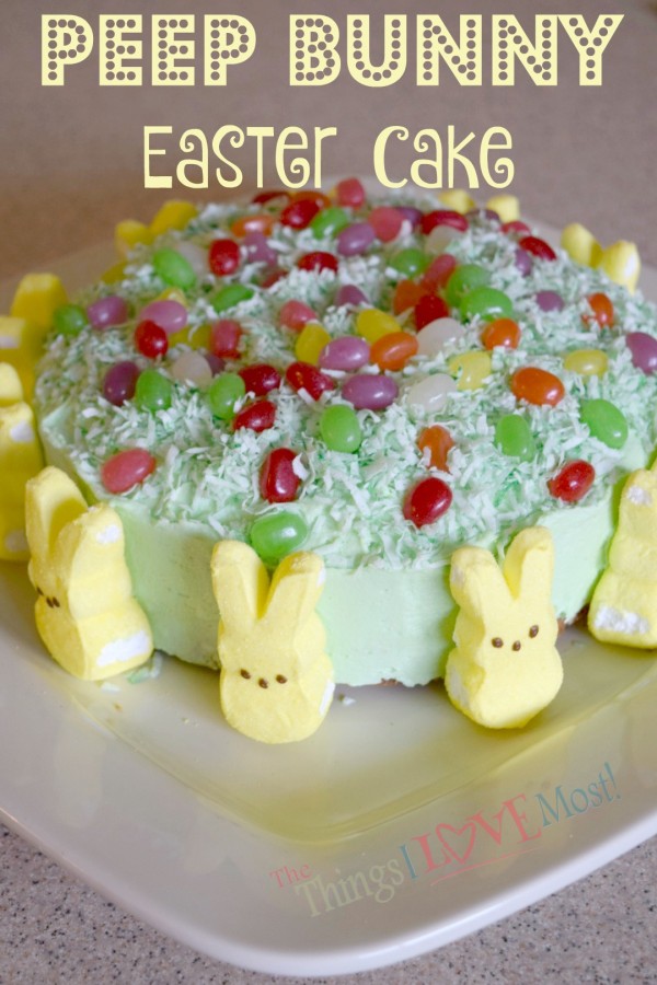 Easter Cake Made With Peeps - "Some Bunny Loves You" Printable