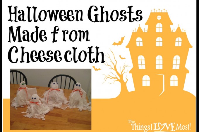 Halloween Ghosts Made from Cheesecloth