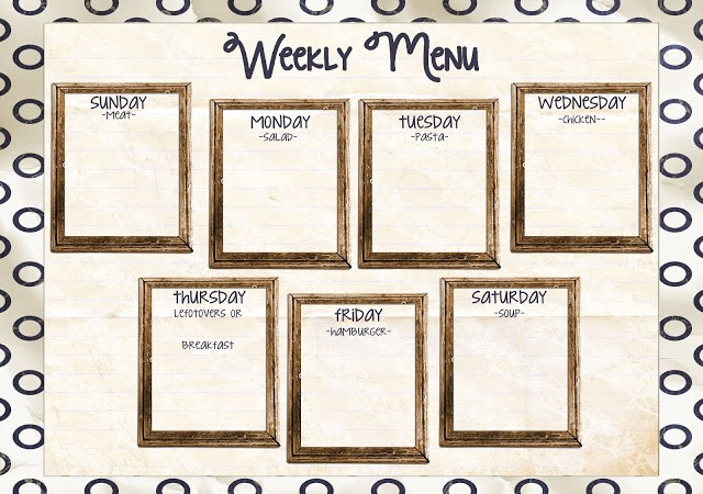 Weekly Menu Plan – Let’s Hope it works!