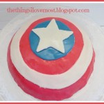 Captain America Birthday Cake with Marshmallow Fondant