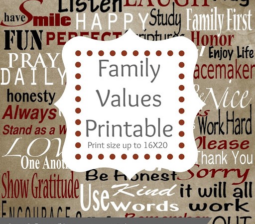 Family Values Subway Art {Free Printable}