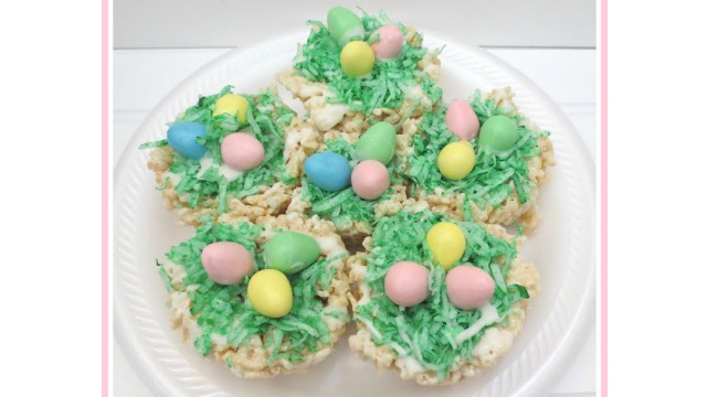 Easter Rice Krispie Treat Nests