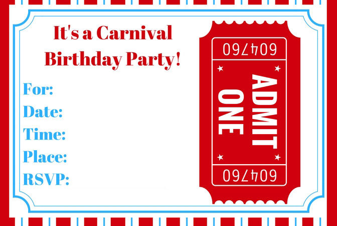 A Carnival Birthday Party – Free Printables